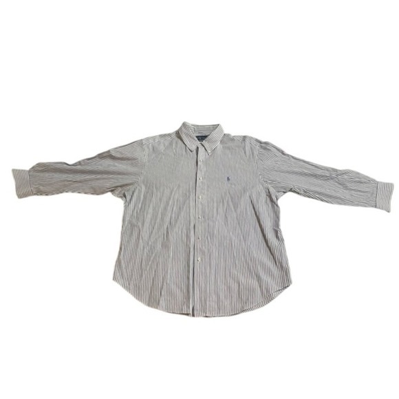 Polo Ralph Lauren Other - Polo Ralph Lauren Shirt Mens 17.5 Striped Blue/White Classic Fit Dress *READ*